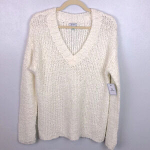 NEW Susina Women’s M Boucle Knit Cozy V-Neck Pullover Sweater